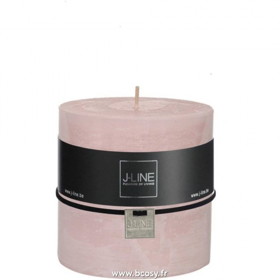J Line Bougie Cylind Rose Poudre 80H 10H JLine 34038 by Jolipa 34038.