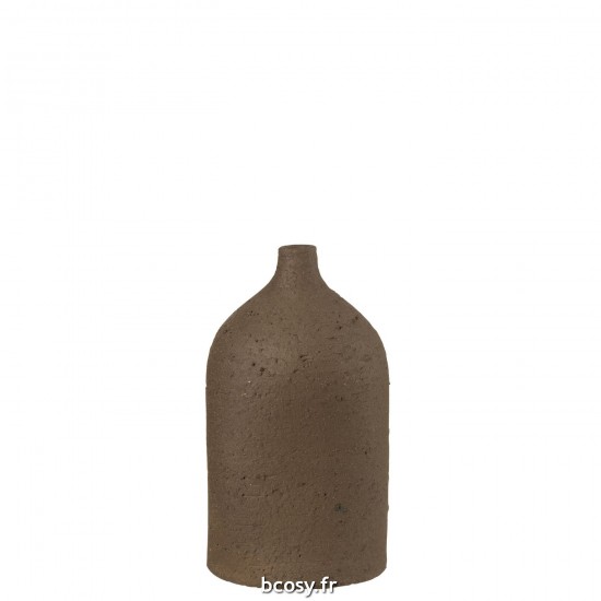 J Line Vase Enya Bouteille Ceramique Marron Medium L16xB16xH28 cm JLine 34098 by Jolipa 34098.