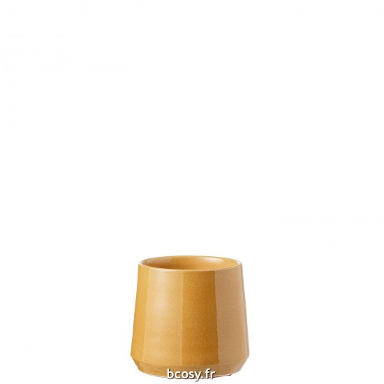 J Line Cachepot Rond Ceramique Ocre Small L18xB18xH17 cm JLine 34152 by Jolipa 34152.