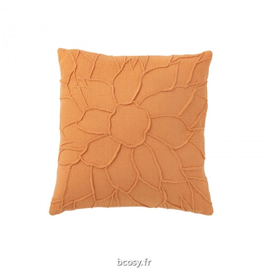 J-Line J Line coussins Jolipa Coussin Fleur Textile Corail.