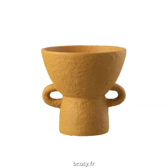 J-Line J Line cachepots de fleur Jolipa Vase Zenia Ceramique Ocre Large.