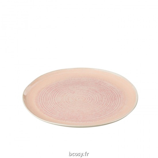 J-Line J Line assiettes Jolipa Assiette Lara Porcelaine Saumon Medium.