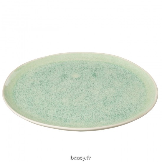 J-Line J Line assiettes de présentation Jolipa Assiette Lara Porcelaine Vert Large.