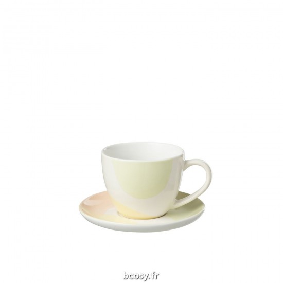 J-Line J Line tasses de cafe avec sous tasses soucoupes Jolipa Tasse Sous Tasse Tache Porcelaine Mix.