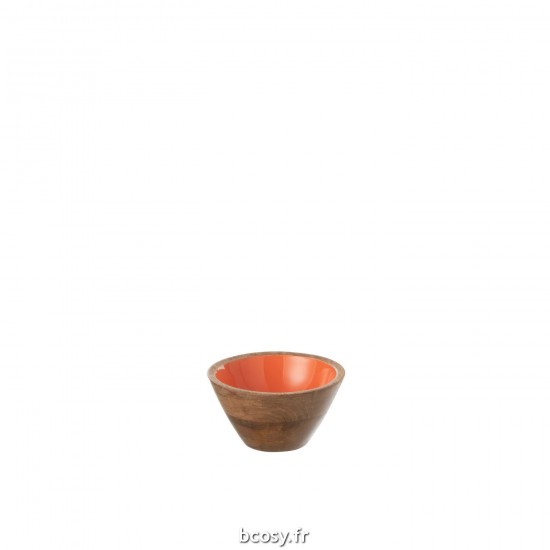 J Line Bowl Kos Wood Orange Small L10xB10xH5 cm JLine 34511 by Jolipa 34511.