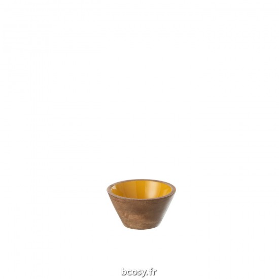 J Line Bowl Kos Wood Yellow Small L10xB10xH5 cm JLine 34517 by Jolipa 34517.