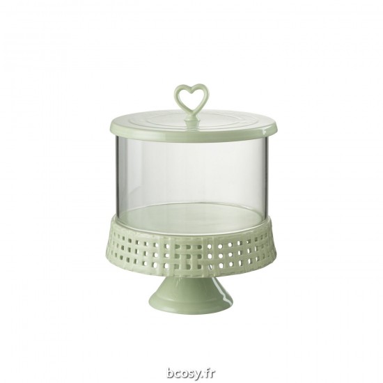J-Line J Line cloches en verre Jolipa Plat A Tarte Sous Verre Ceramique Vert Large.