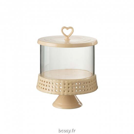J-Line J Line cloches en verre Jolipa Plat A Tarte Sous Verre Ceramique Peche Large.