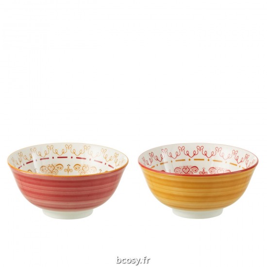 J-Line J Line bols Jolipa Bol Jam Porcelaine Mix Large Assortiment De 2.