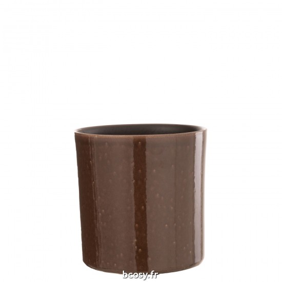 J Line Flower Pot Flek Ceramic Brown Medium L20xB20xH20 cm JLine 34748 by Jolipa 34748.