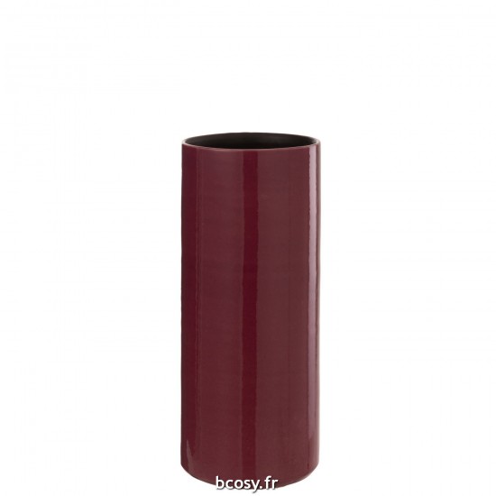 J Line Vase Flek Ceramic Fuschia Small L15xB15xH37 cm JLine 34760 by Jolipa 34760.