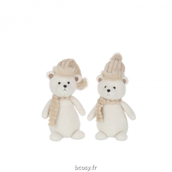 J Line Ours Chapeau Echarpe Textile Small JLine 35461 by Jolipa 35461 Assortiment de 2 pcs.