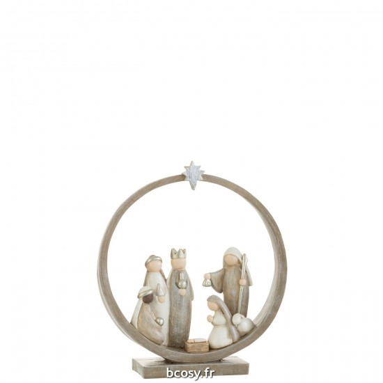 J Line Creche Dans Cercle Resine Beige JLine 35560 by Jolipa 35560.