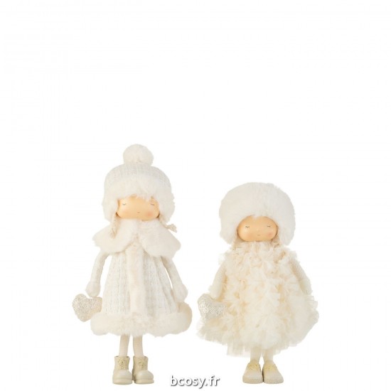 J-Line J Line enfants hiver Jolipa Fille Debout Fourrure Textile Blanc Large Assortiment De 2.