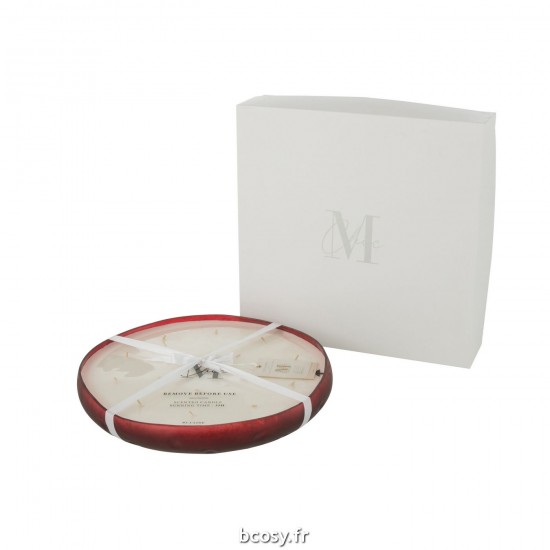 J-Line J Line bougies parfumées Jolipa Bougie Senteur Livia Verre Rouge Extra Large.