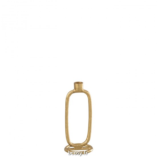 J-Line J Line chandeliers candélabres Jolipa Bougeoir Oval Aluminium Or.