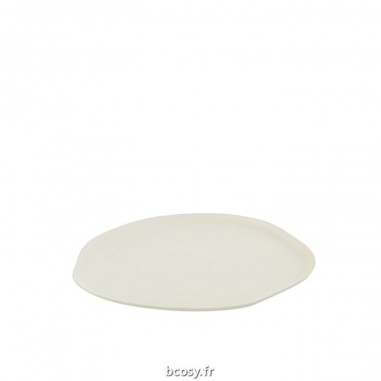 J Line Plateau Rond Aluminium Blanc Small JLine 36264 by Jolipa 36264.
