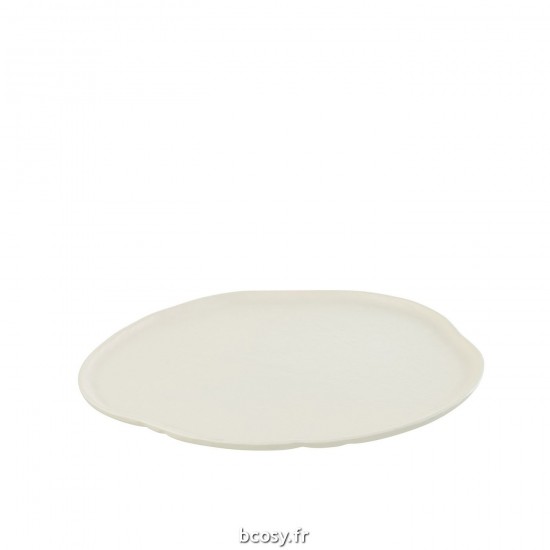 J Line Plateau Rond Aluminium Blanc Medium JLine 36265 by Jolipa 36265.