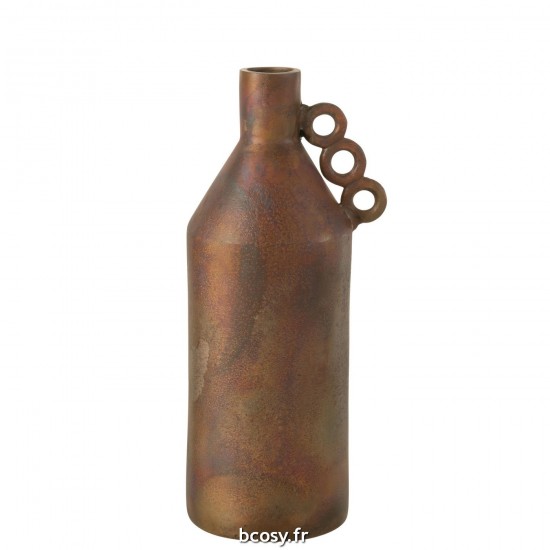 J-Line J Line amphores cruches avec 2 anses Jolipa Vase Odin Aluminium Bronze Large.