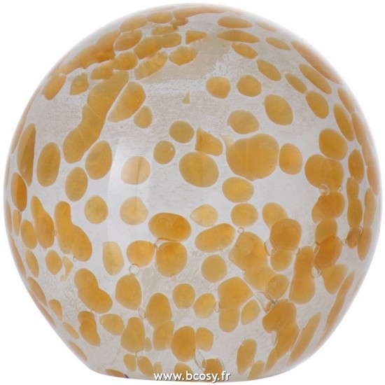 J Line Presse Papier Pois Verre Jaune Small Jline 3655 by Jolipa 3655