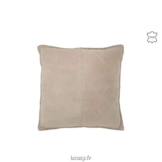 J-Line J Line coussins Jolipa Coussin Ligne Centrale Cuir Gris.