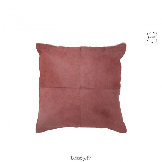 J-Line J Line coussins Jolipa Coussin Pompons Cuir Rouge.