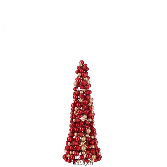J Line Cone Deco Boules Plastique Rouge Or Small JLine 36914 by Jolipa 36914.