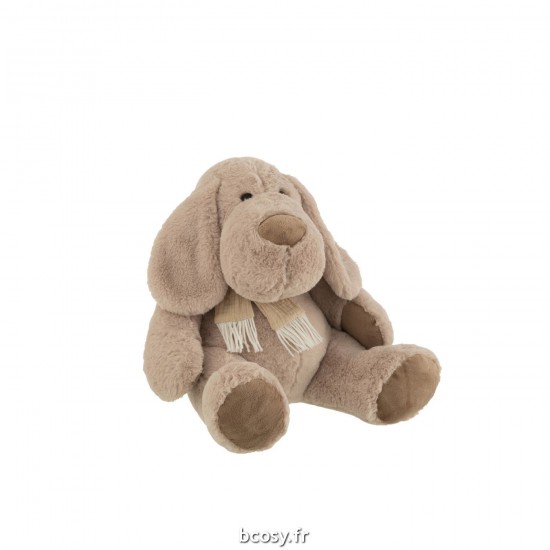 J-Line J Line chiens en peluche peluches Jolipa Chien Echarpe Assis Textile Beige Extra Large.