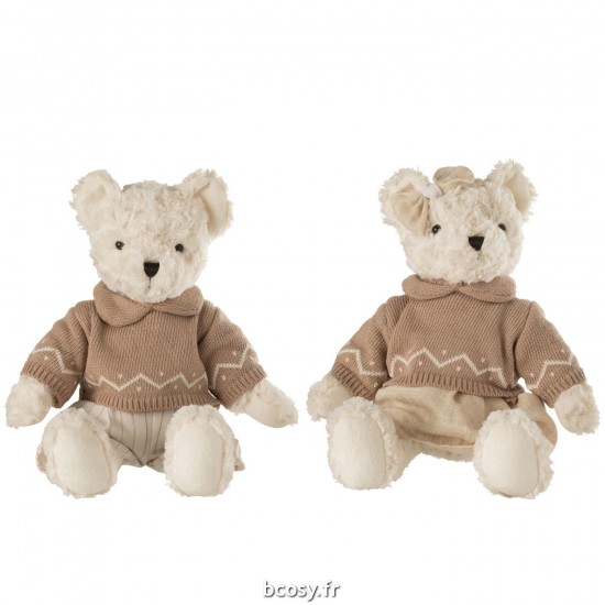 J-Line J Line ours en peluche peluches Jolipa Ours Peluche Garcon Fille Vetements Textile Large Assortiment De 2.