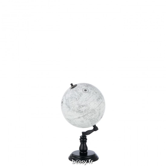 J Line Globe Sur Pied Bois Gris Noir Medium JLine 37073 by Jolipa 37073.