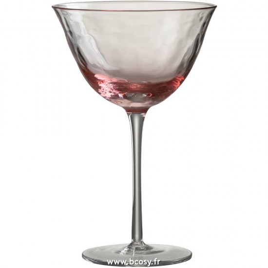 J Line Verre A Cocktail Irregulier Verre Rose 18 Jline 3749 by Jolipa 3749 Assortiment de 4 pcs