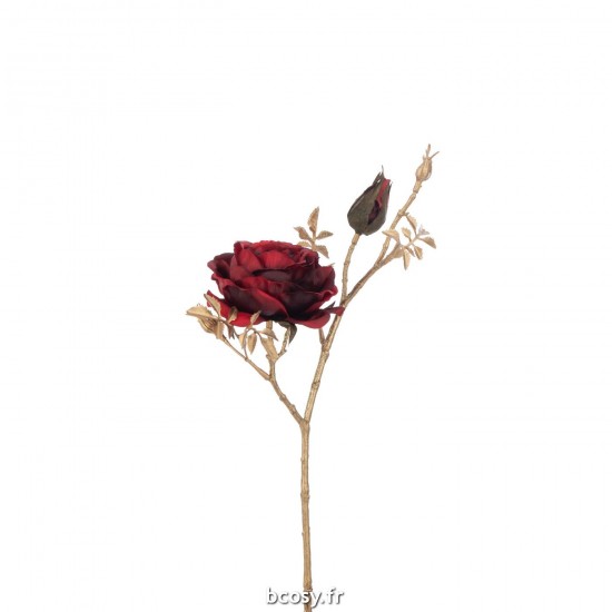 J-Line J Line Roses artificielles Jolipa Branche Rose Bourgeons Plastique Rouge Or.