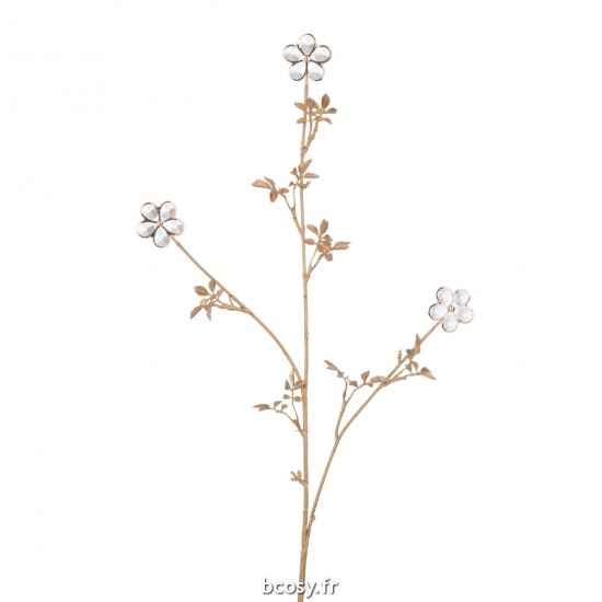 J-Line J Line Branche de Noël Branches de Noël Jolipa Branche Fleurs Cristal Plastique Or Large.