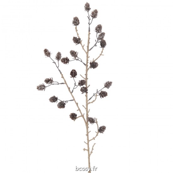 J-Line J Line Branche de Noël Branches de Noël Jolipa Branche Pommes De Pin Plastique Brun.