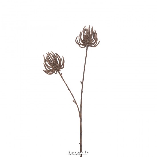 J-Line J Line branches d'arbres Jolipa Branche 2 Fleurs Paillettes Plastique Brun.