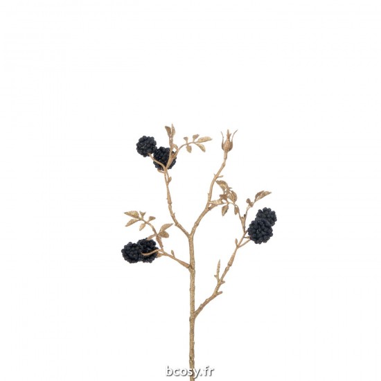 J-Line J Line branches d'arbres Jolipa Branche Mures Feuilles Plastique Bleu Fonce Or.