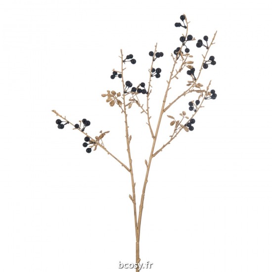 J-Line J Line branches d'arbres Jolipa Branche Baies Feuilles Plastique Bleu Fonce Or.