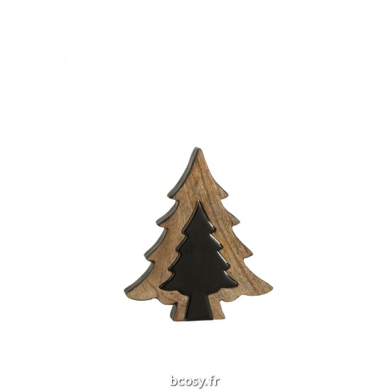 J-Line J Line arbres sapins de noel sur pied Jolipa Sapin Puzzle Bois Noir Naturel Medium.