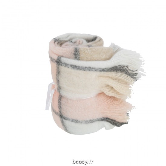 J-Line J Line Jolipa Plaid A Carreaux Polyester Beige Rose.