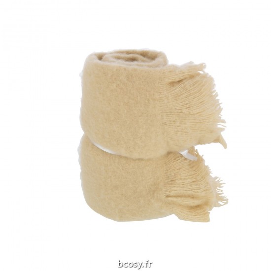 J-Line J Line Jolipa Plaid A Franges Polyester Beige.