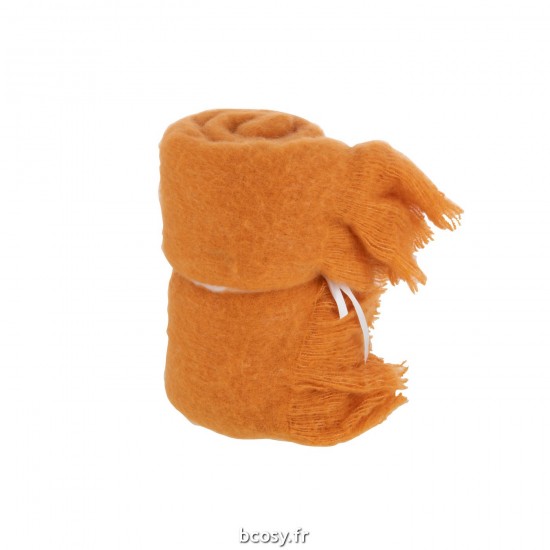 J-Line J Line Jolipa Plaid A Franges Polyester Ochre.