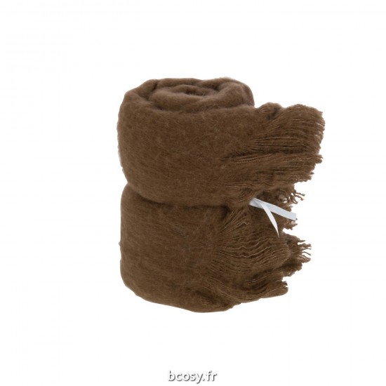 J-Line J Line Jolipa Plaid A Franges Polyester Brun.