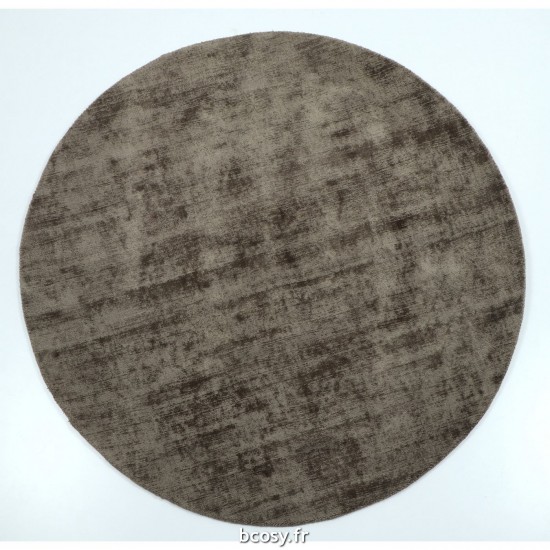 J-Line J Line tapis moquettes Jolipa Tapis Rond Fait Main Viscose Gris.