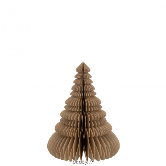 J-Line J Line arbres sapins de noel sur pied Jolipa Sapin De Noel A Poser Pliant Papier Beige Large.