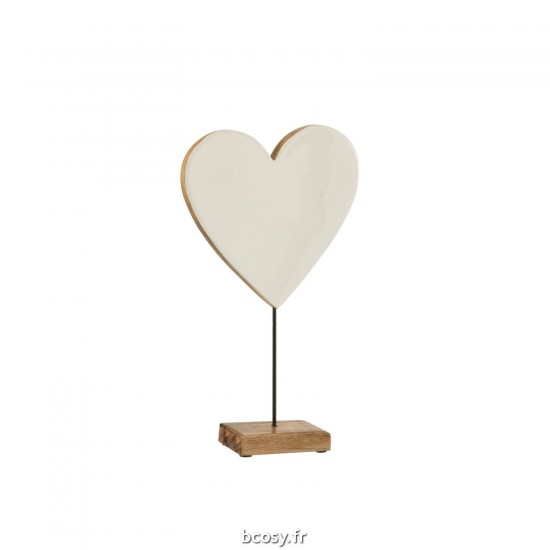 J-Line J Line objets Jolipa Coeur Sur Pied Mang Bs Bla Large.