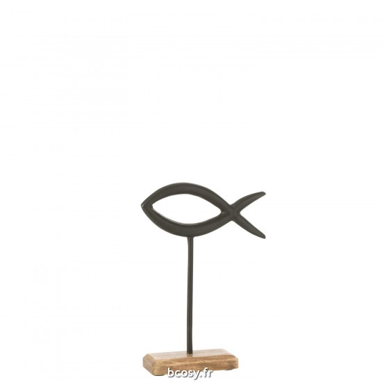 J Line Poisson Sur Pied Aluminium Noir JLine 40213 by Jolipa 40213.