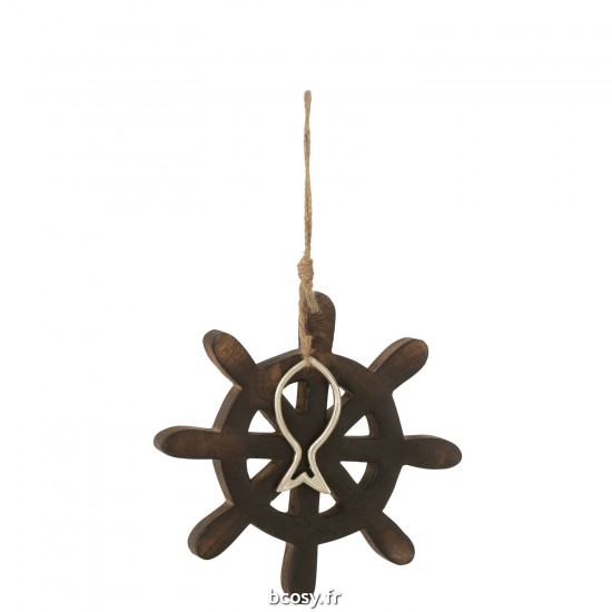 J-Line J Line pendeloques Jolipa Barre Poisson Manguier Marron Fonce Large.