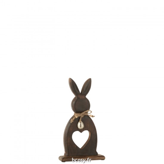 J Line Lapin Coeur Oeuf Manguier Marron Fonce Small JLine 40221 by Jolipa 40221.