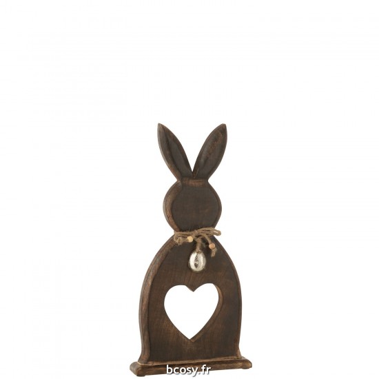 J Line Lapin Coeur Oeuf Manguier Marron Fonce Medium JLine 40222 by Jolipa 40222.