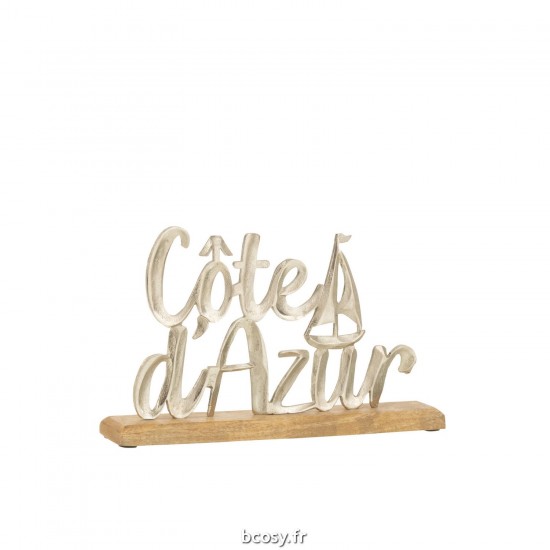 J Line Cote D'Azur Sur Socle Aluminium Argent JLine 40237 by Jolipa 40237.